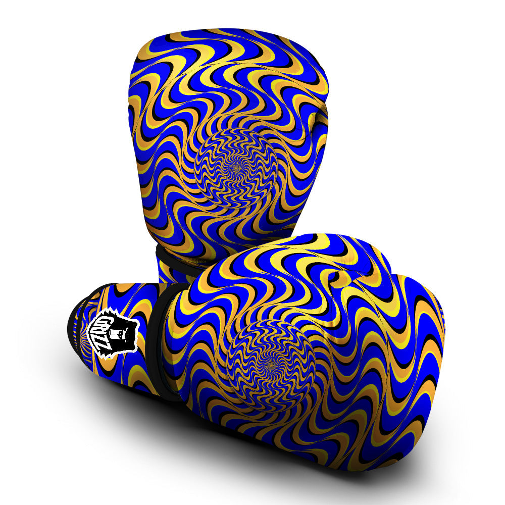 Motion Illusion Yellow And Blue Print Boxing Gloves-grizzshop