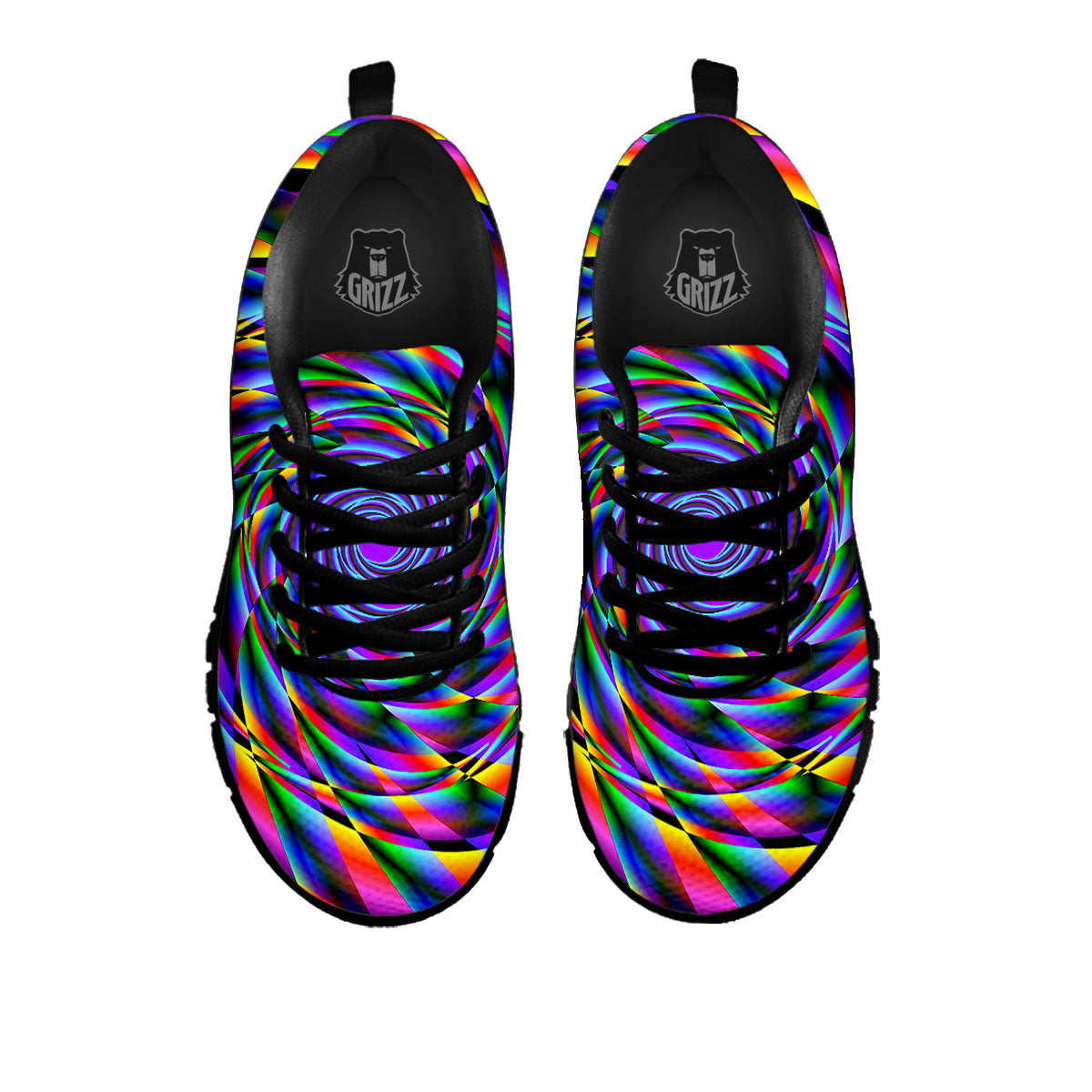 Motion Psychedelic Illusory Print Black Sneaker-grizzshop