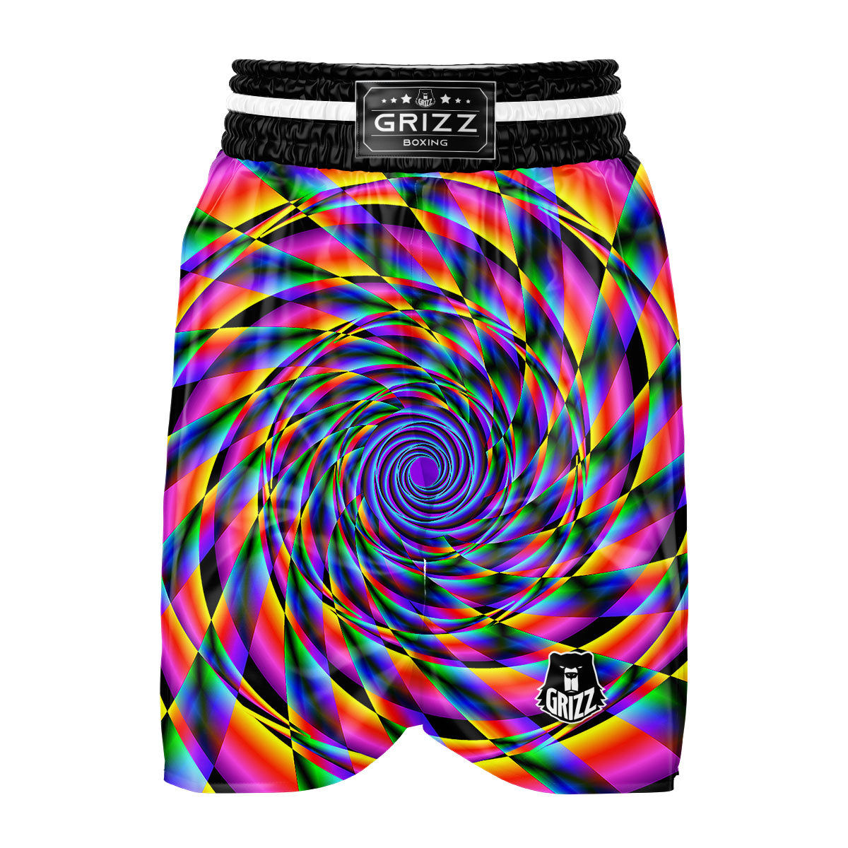 Motion Psychedelic Illusory Print Boxing Shorts-grizzshop