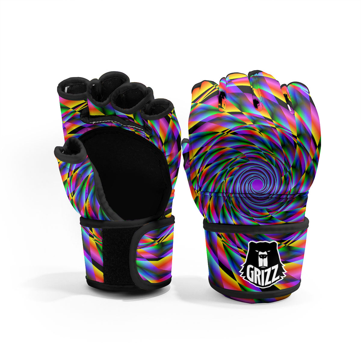 Motion Psychedelic Illusory Print MMA Gloves-grizzshop