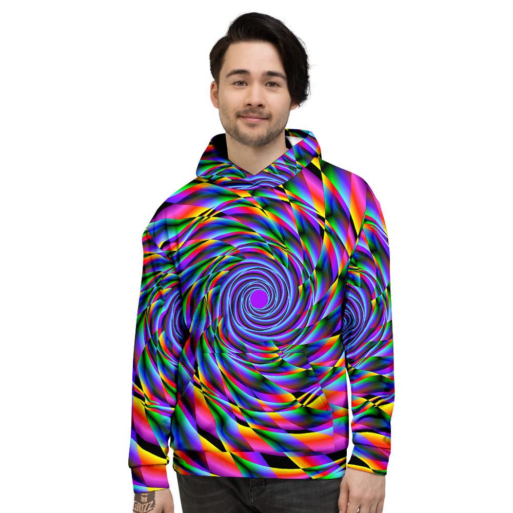 Motion Psychedelic Illusory Print Men's Hoodie-grizzshop