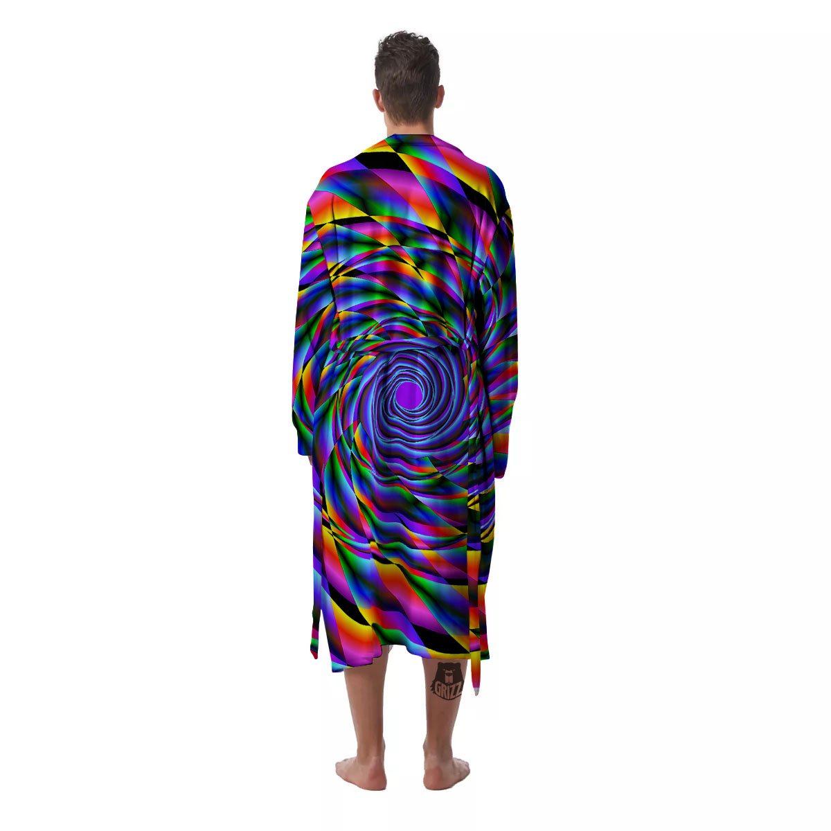 Motion Psychedelic Illusory Print Men's Robe-grizzshop