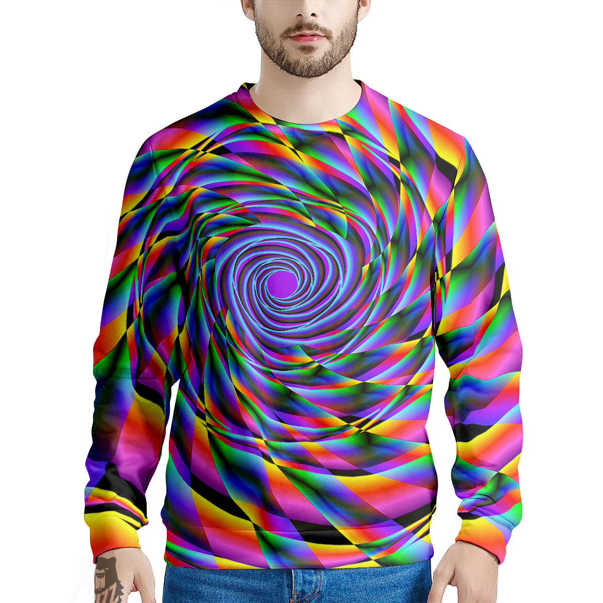 Motion Psychedelic Illusory Print Men's Sweatshirt-grizzshop