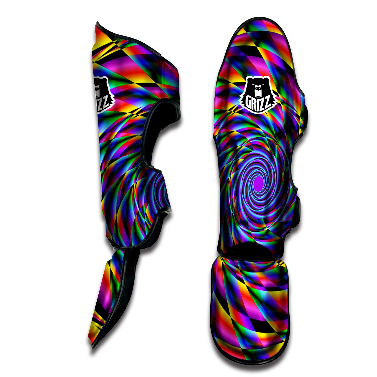 Motion Psychedelic Illusory Print Muay Thai Shin Guards-grizzshop