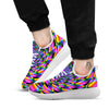 Motion Psychedelic Illusory Print White Athletic Shoes-grizzshop