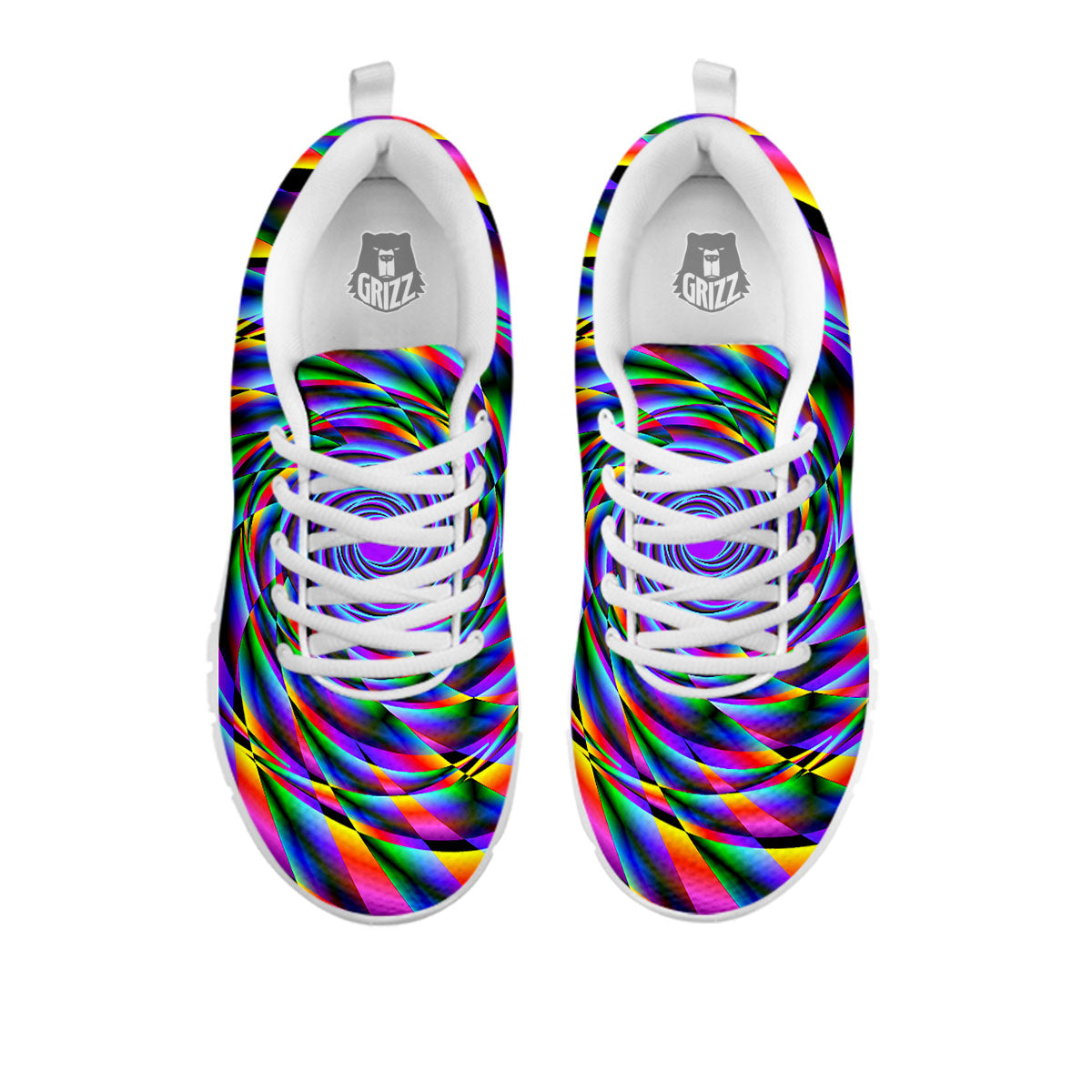Motion Psychedelic Illusory Print White Sneaker-grizzshop