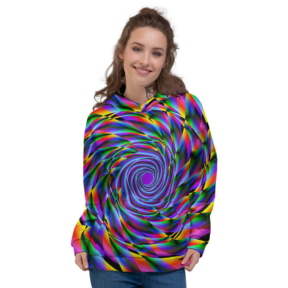 Motion Psychedelic Illusory Print Women's Hoodie-grizzshop