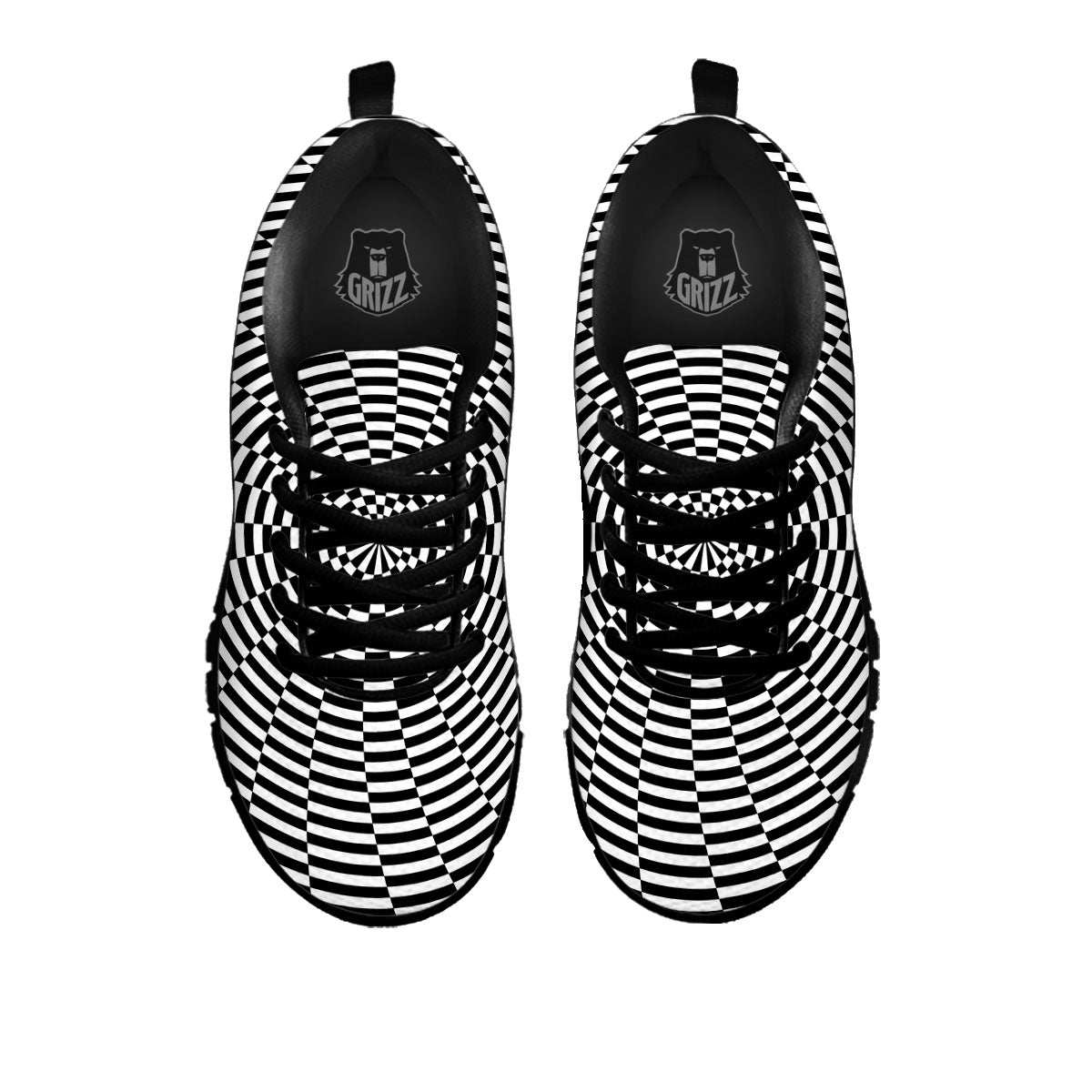 Motion Spiral Illusory Print Black Sneaker-grizzshop