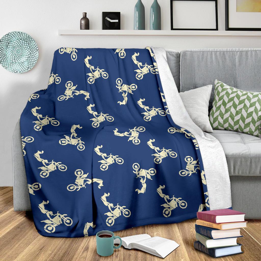 Motocross Pattern Print Blanket-grizzshop