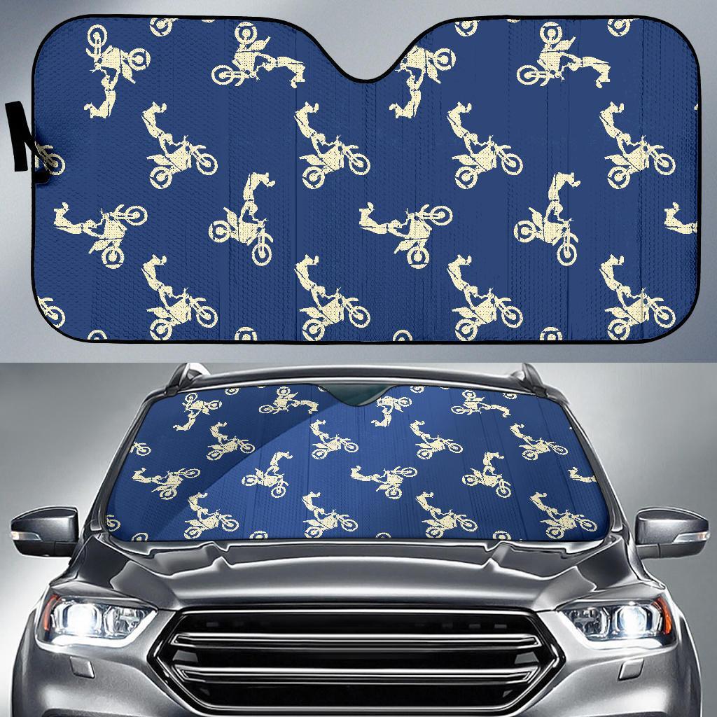 Motocross Pattern Print Car Sun Shade-grizzshop