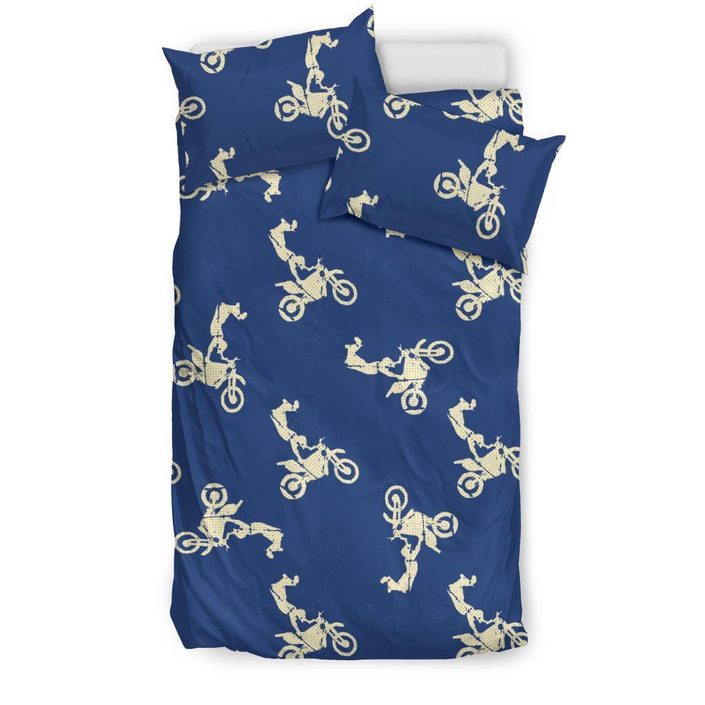 Motocross Pattern Print Duvet Cover Bedding Set-grizzshop