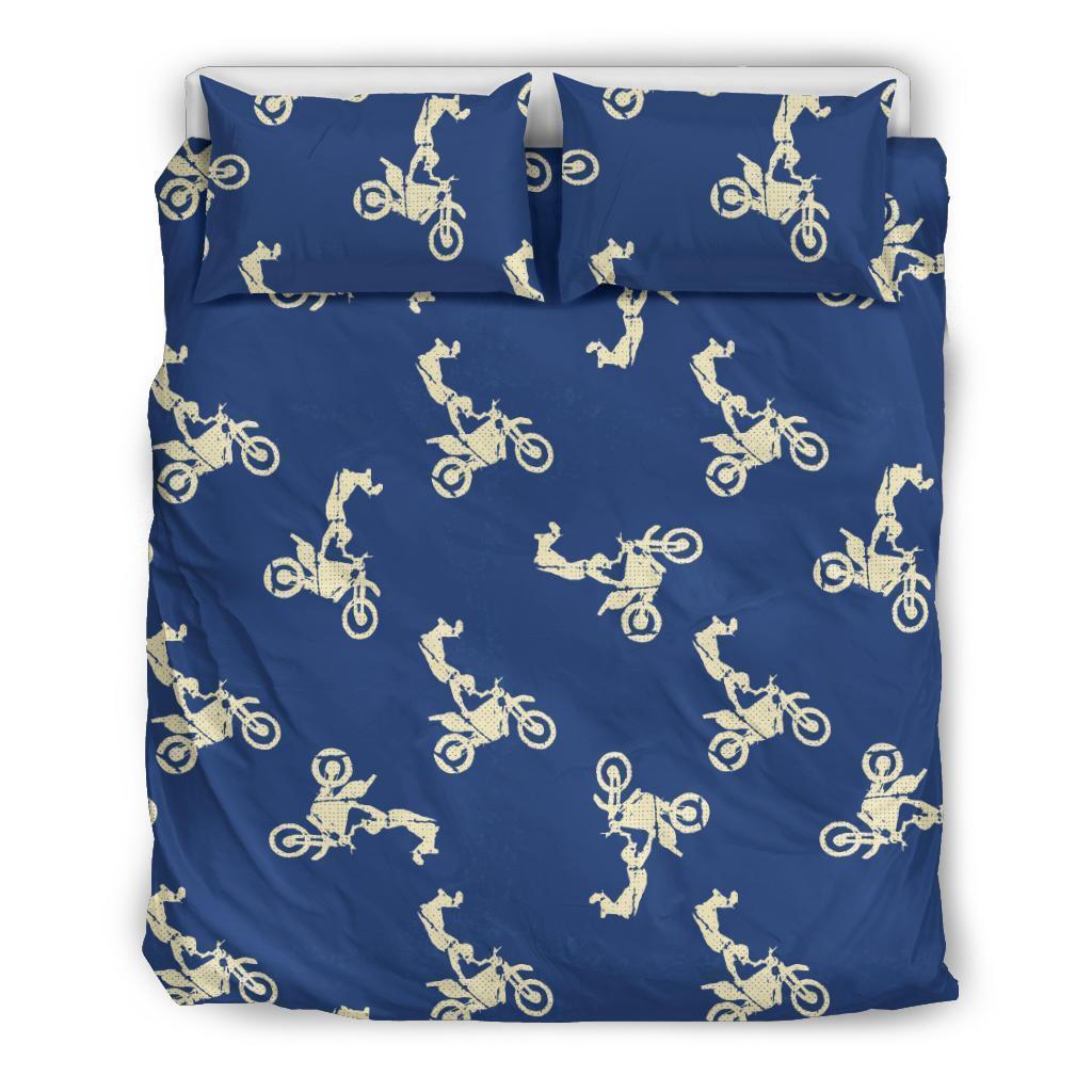 Motocross Pattern Print Duvet Cover Bedding Set-grizzshop