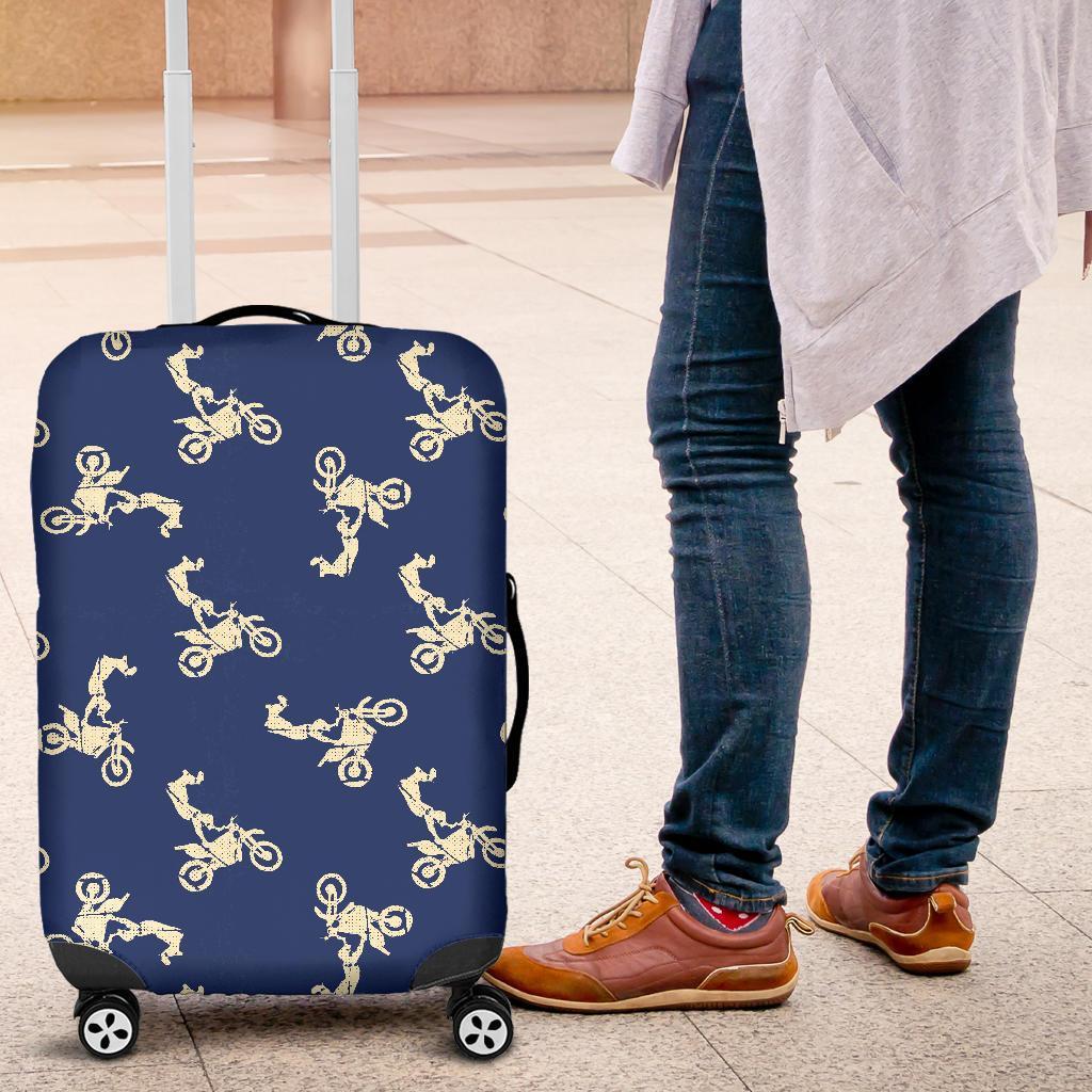 Motocross Pattern Print Luggage Cover Protector-grizzshop