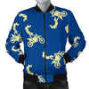 Motocross Pattern Print Men's Bomber Jacket-grizzshop