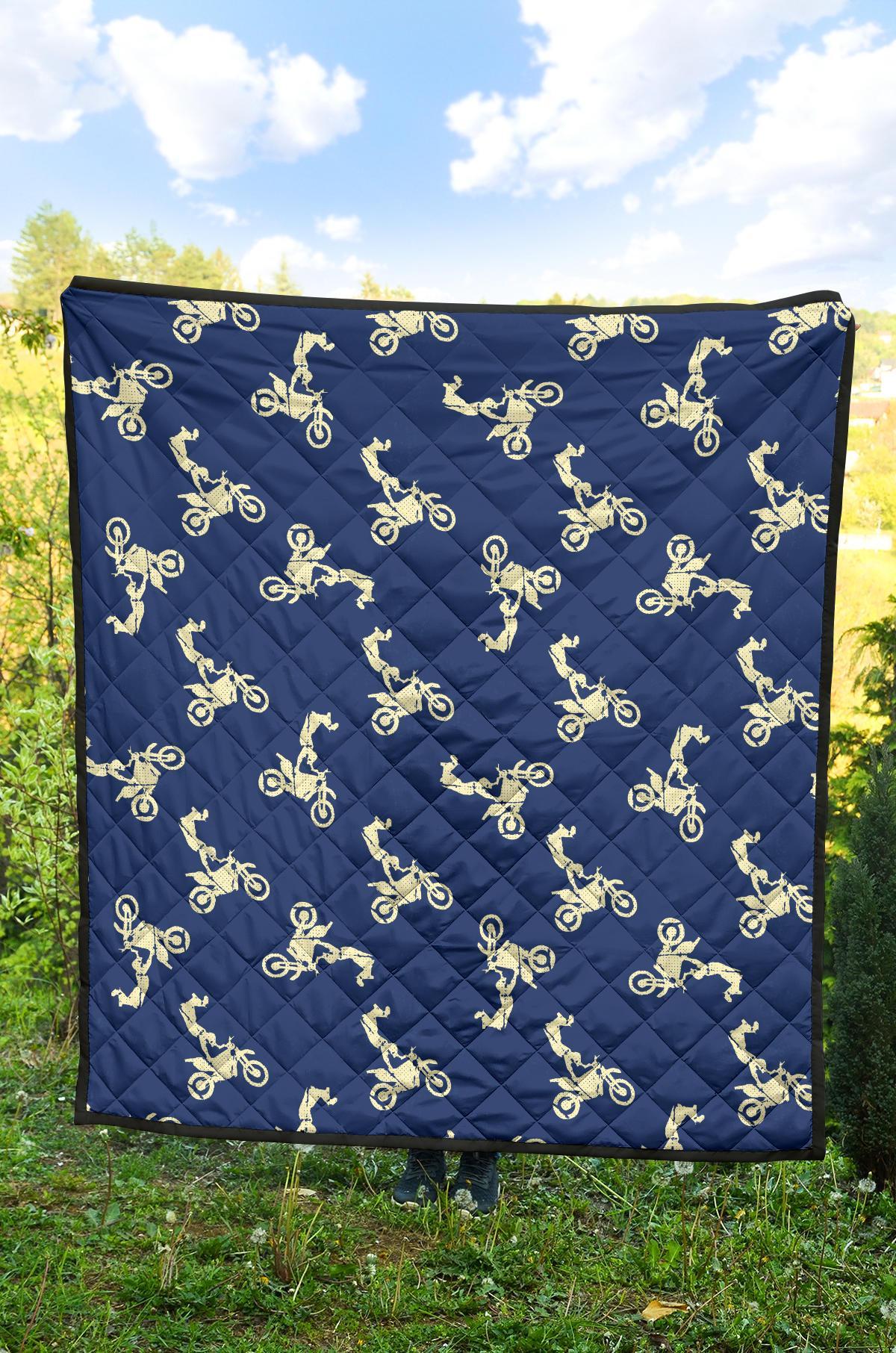 Motocross Pattern Print Quilt-grizzshop