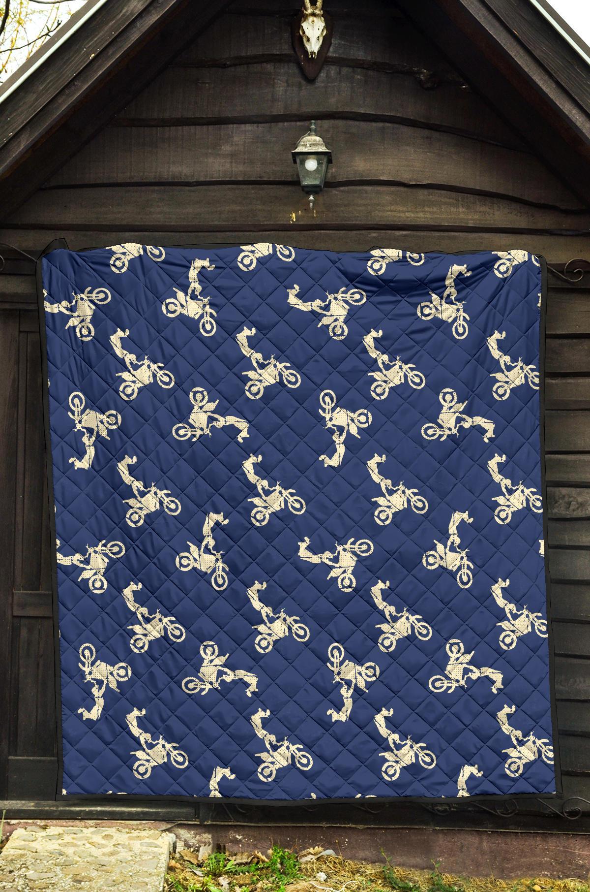 Motocross Pattern Print Quilt-grizzshop