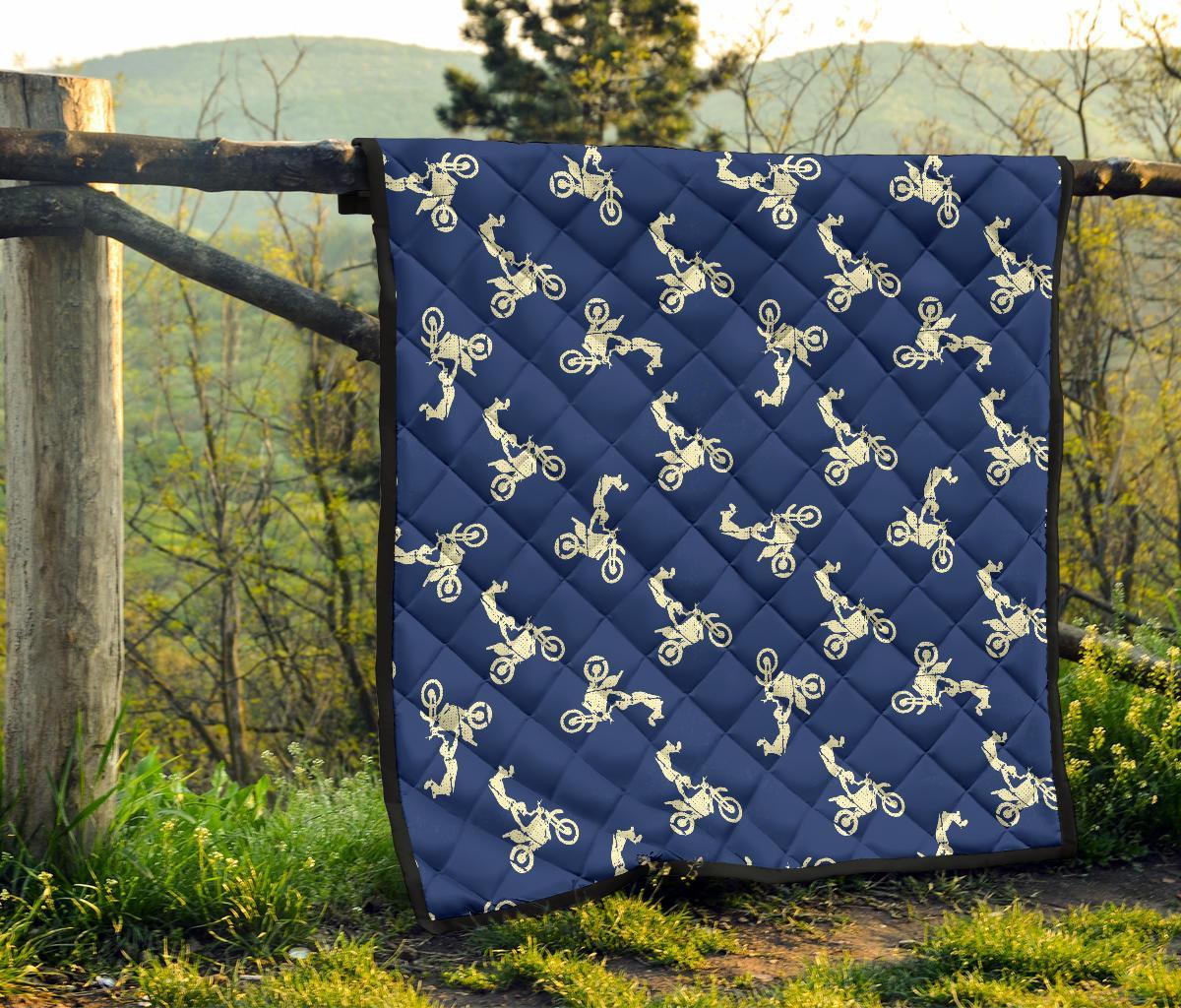 Motocross Pattern Print Quilt-grizzshop