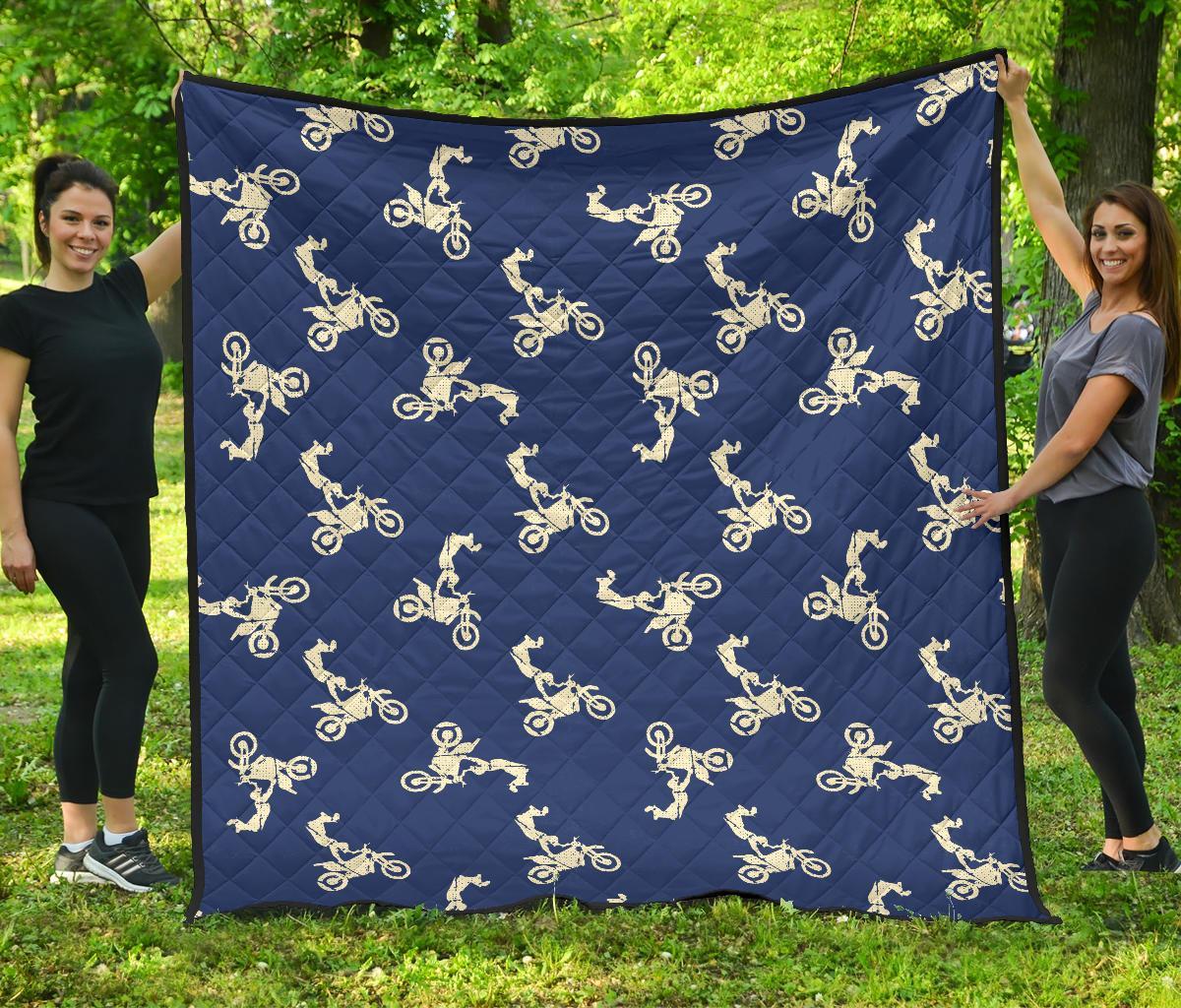 Motocross Pattern Print Quilt-grizzshop