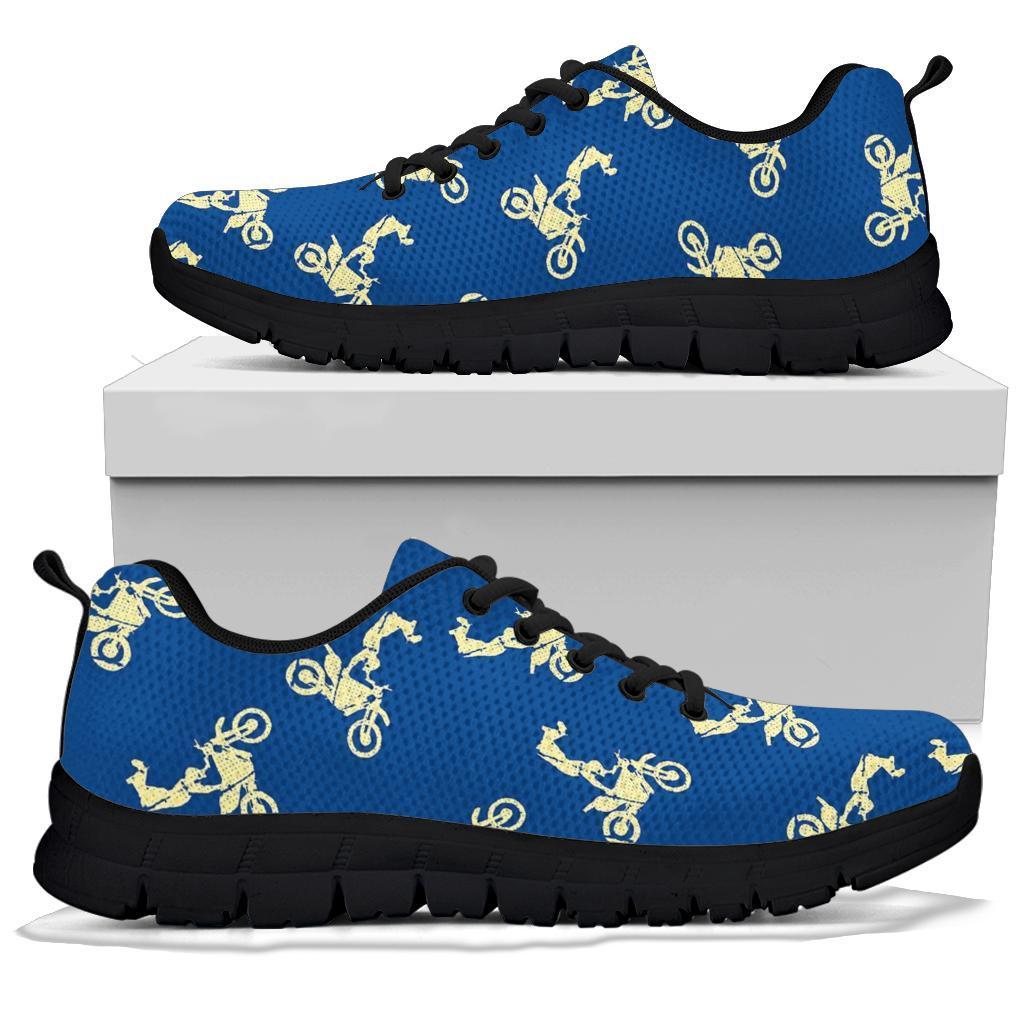 Motocross Pattern Print Sneaker Shoes For Men Women-grizzshop