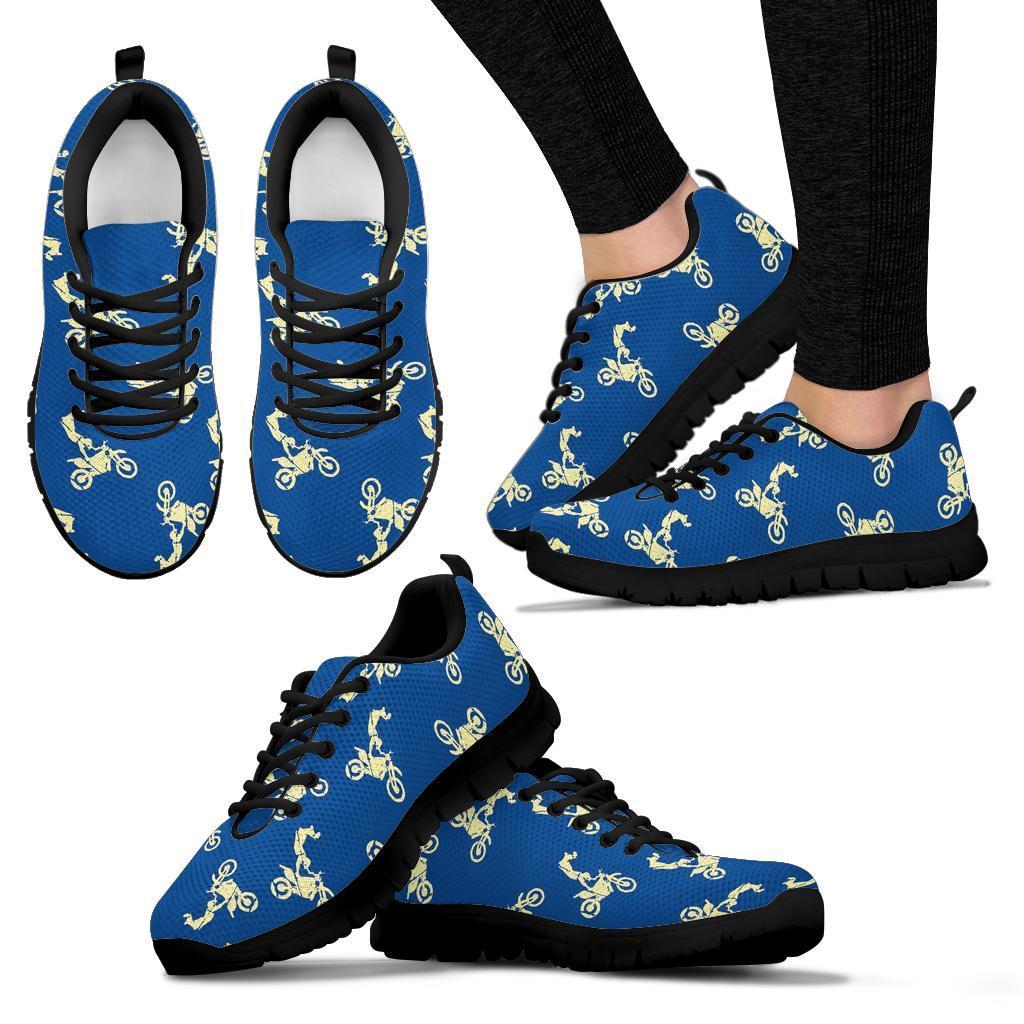 Motocross Pattern Print Sneaker Shoes For Men Women-grizzshop