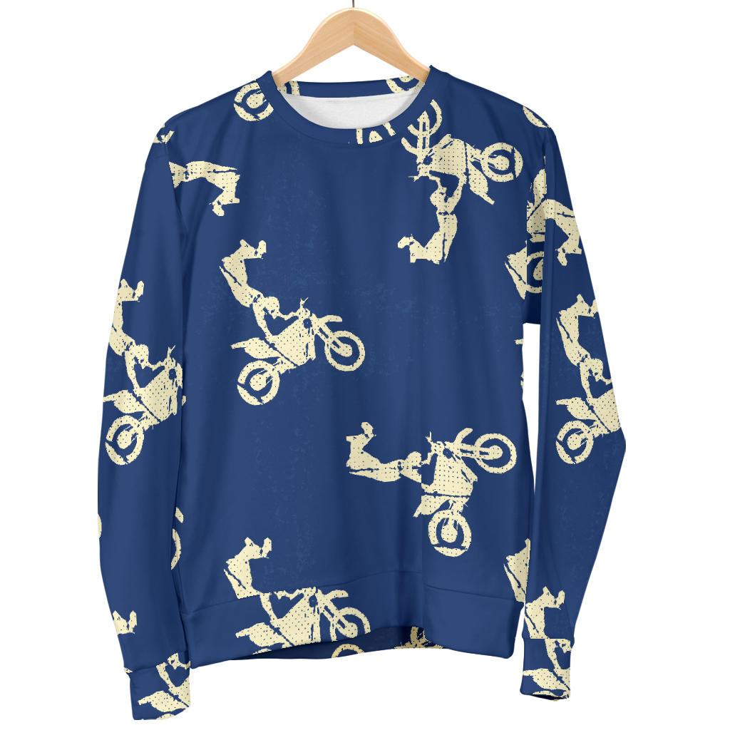 Motocross Pattern Print Women's Sweatshirt-grizzshop