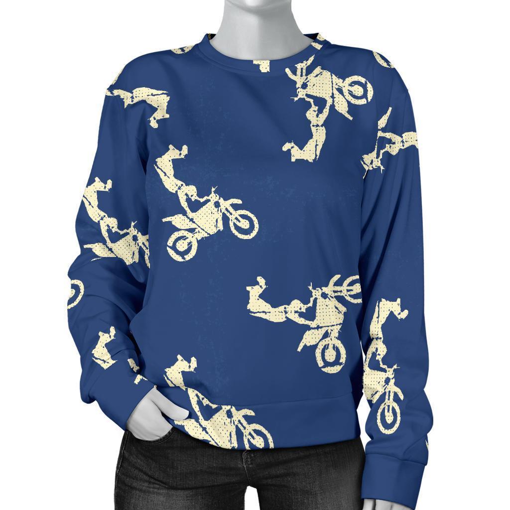 Motocross Pattern Print Women's Sweatshirt-grizzshop