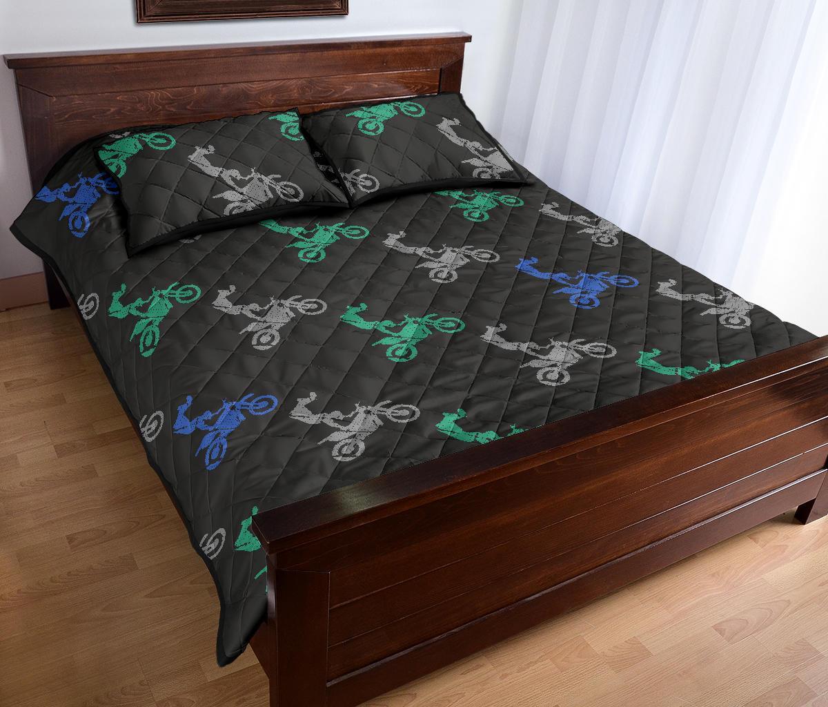 Motocross Print Pattern Bed Set Quilt-grizzshop