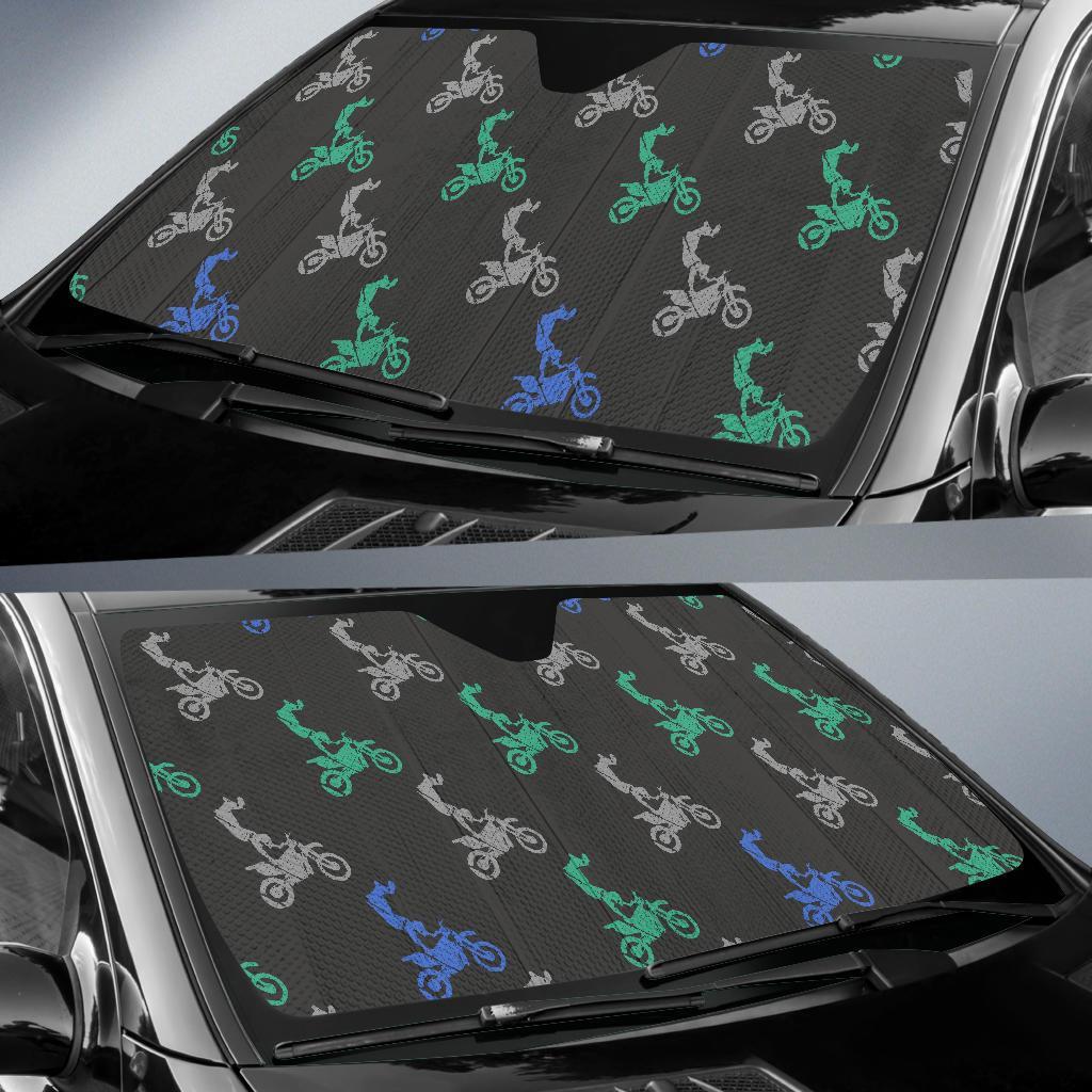 Motocross Print Pattern Car Sun Shade-grizzshop