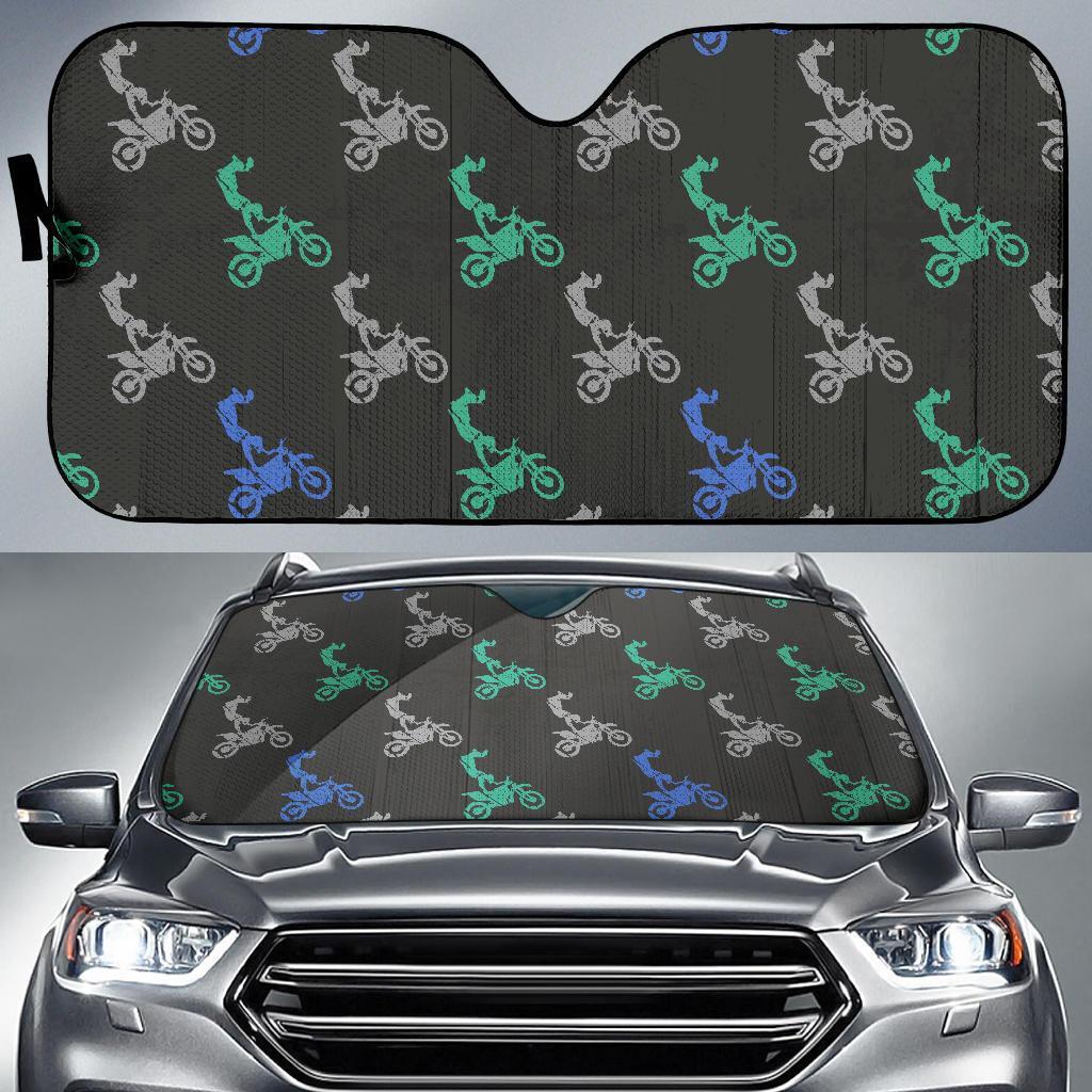Motocross Print Pattern Car Sun Shade-grizzshop