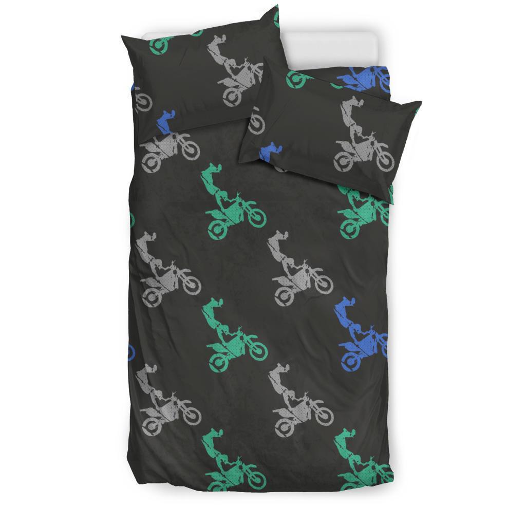 Motocross Print Pattern Duvet Cover Bedding Set-grizzshop