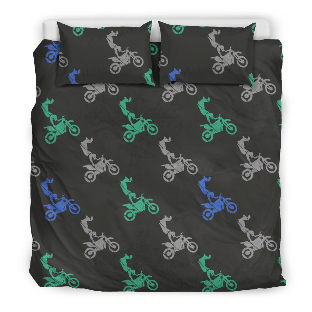 Motocross Print Pattern Duvet Cover Bedding Set-grizzshop