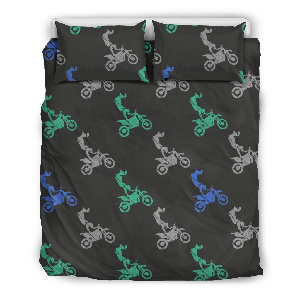 Motocross Print Pattern Duvet Cover Bedding Set-grizzshop