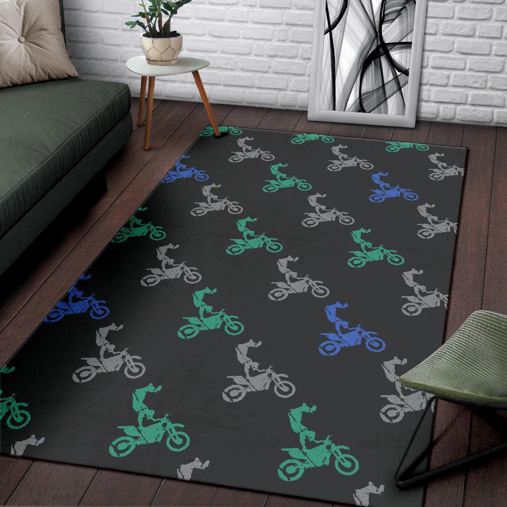 Motocross Print Pattern Floor Mat-grizzshop