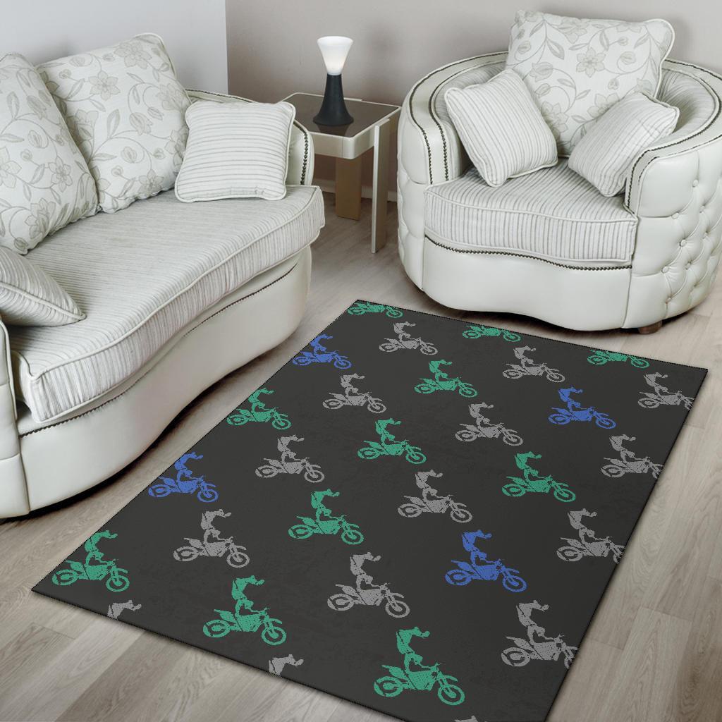 Motocross Print Pattern Floor Mat-grizzshop