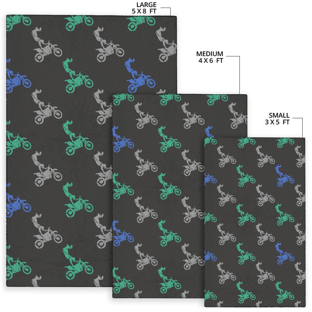 Motocross Print Pattern Floor Mat-grizzshop