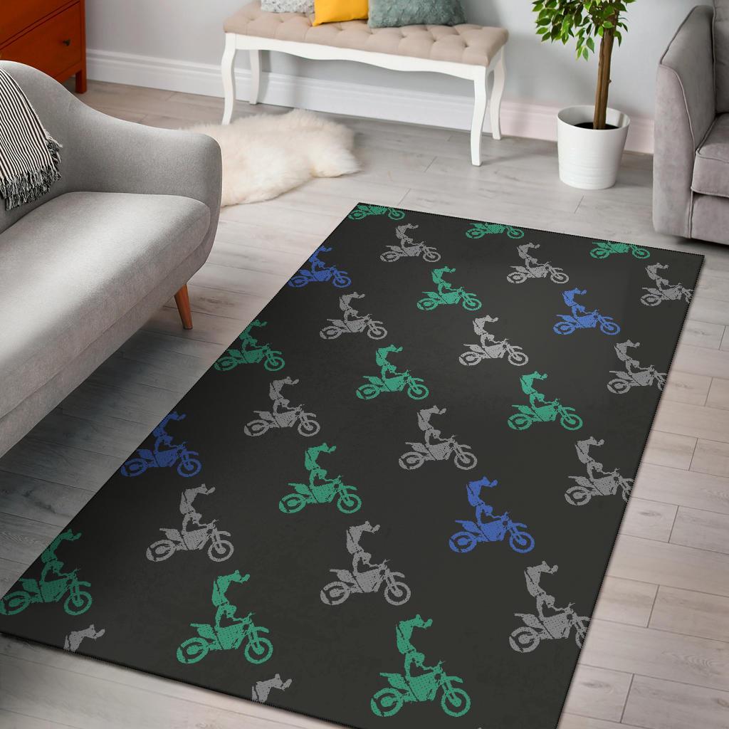 Motocross Print Pattern Floor Mat-grizzshop