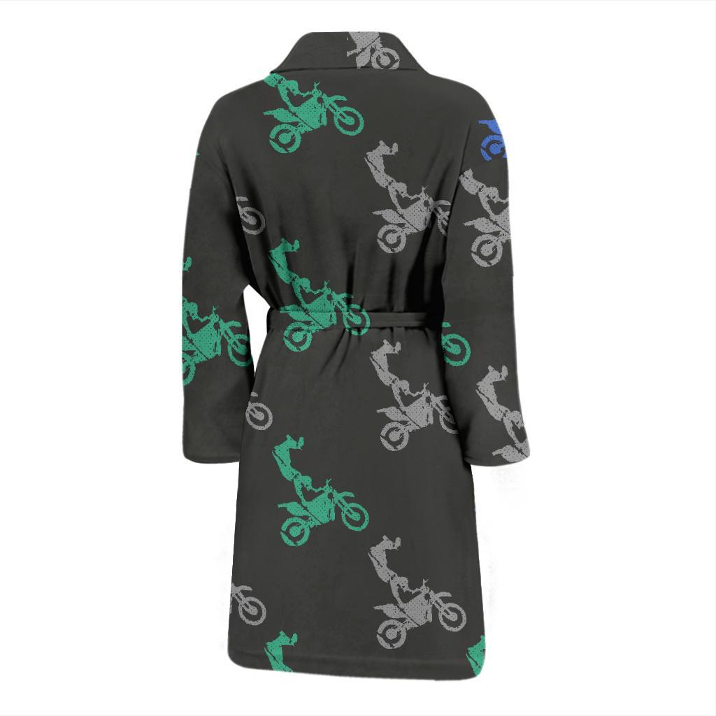 Motocross Print Pattern Men Long Robe-grizzshop