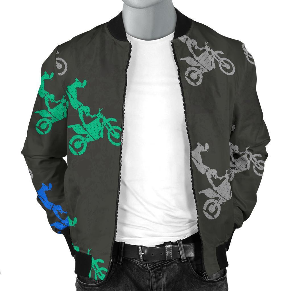 Motocross Print Pattern Men's Bomber Jacket-grizzshop