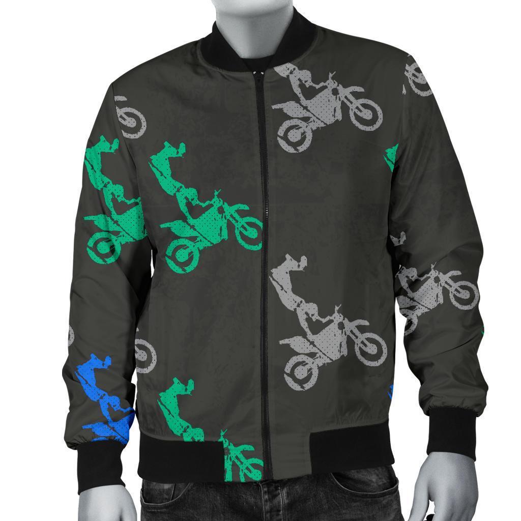 Motocross Print Pattern Men's Bomber Jacket-grizzshop