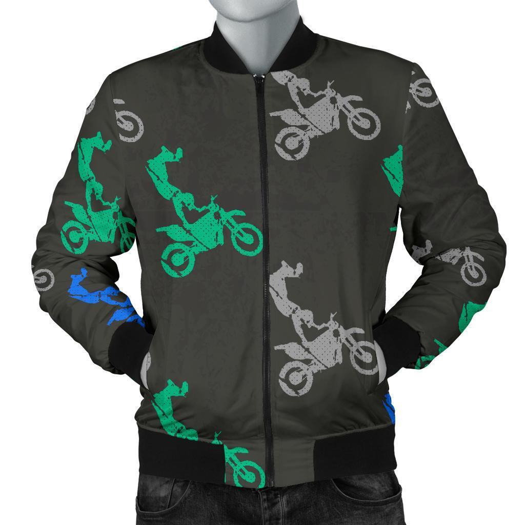 Motocross Print Pattern Men's Bomber Jacket-grizzshop