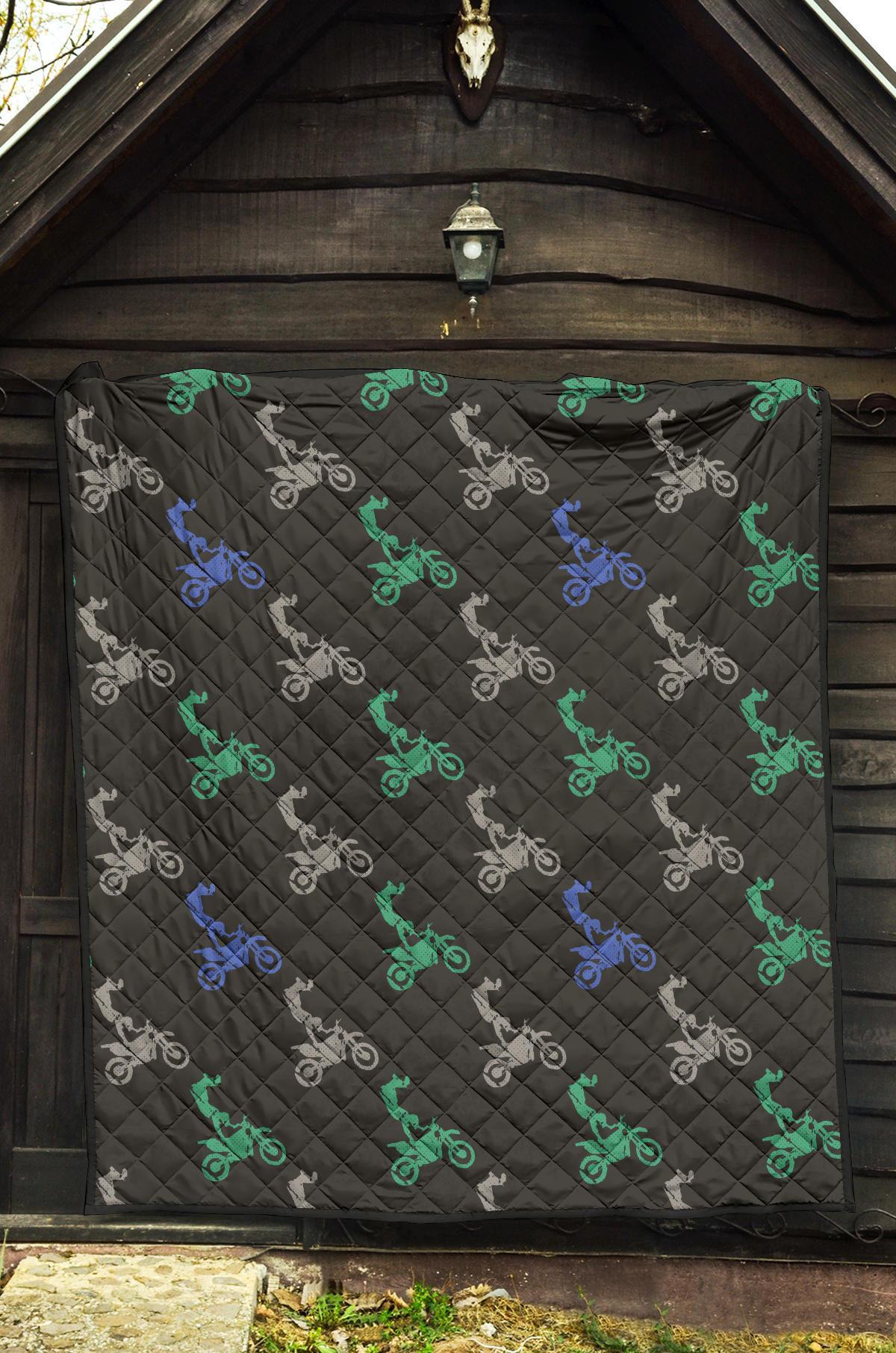 Motocross Print Pattern Quilt-grizzshop