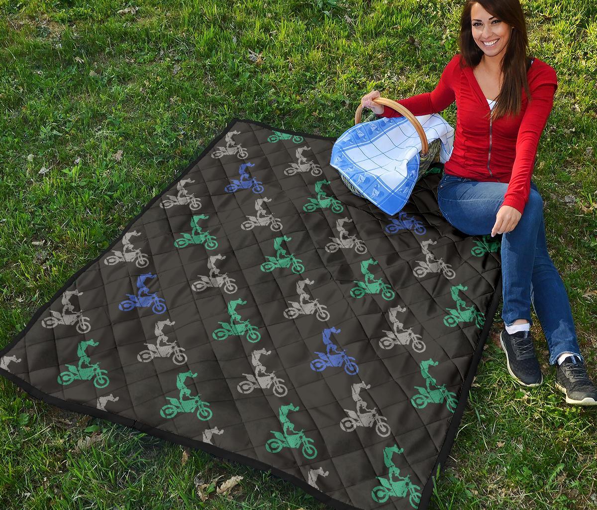 Motocross Print Pattern Quilt-grizzshop