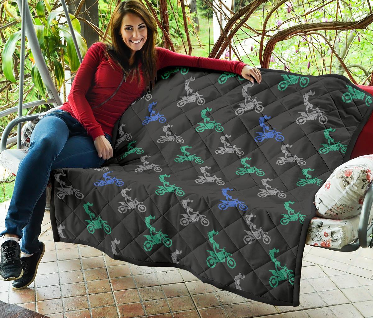 Motocross Print Pattern Quilt-grizzshop