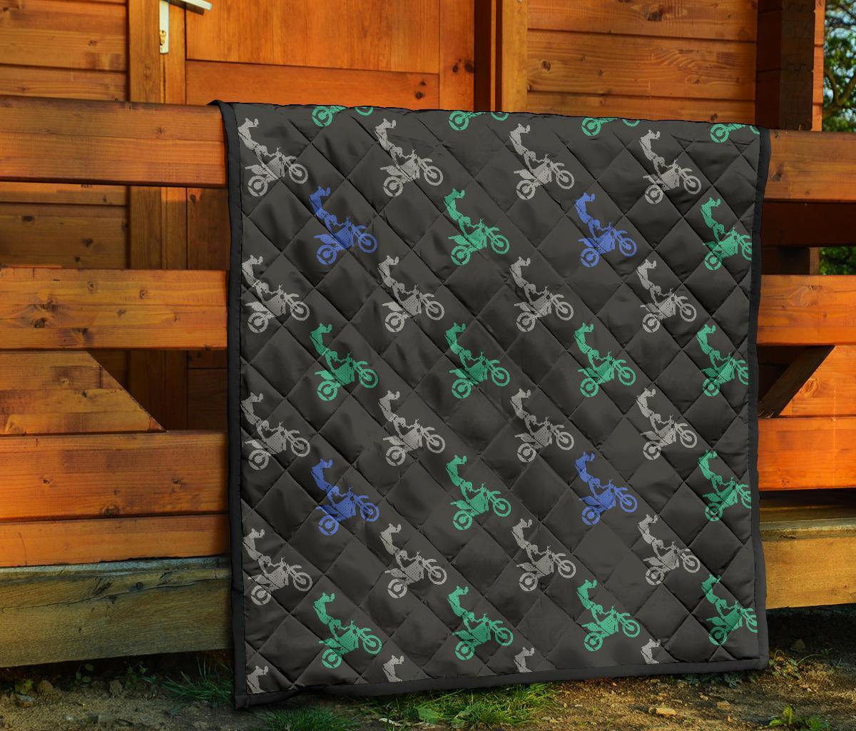 Motocross Print Pattern Quilt-grizzshop