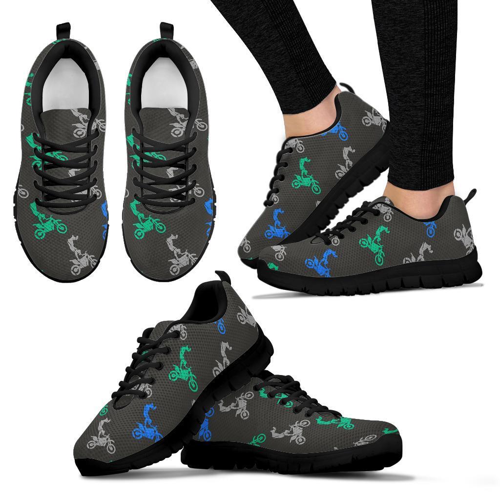 Motocross Print Pattern Sneaker Shoes For Men Women-grizzshop