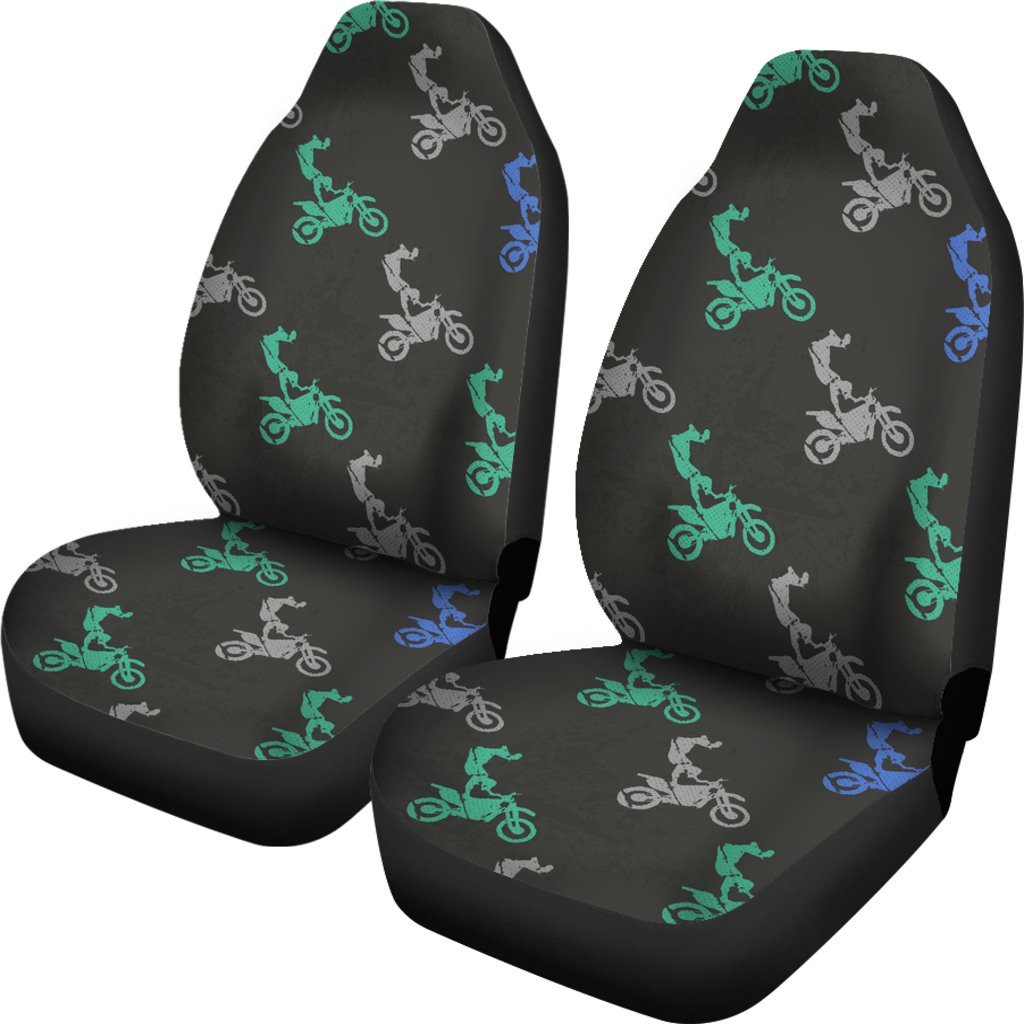 Motocross Print Pattern Universal Fit Car Seat Covers-grizzshop