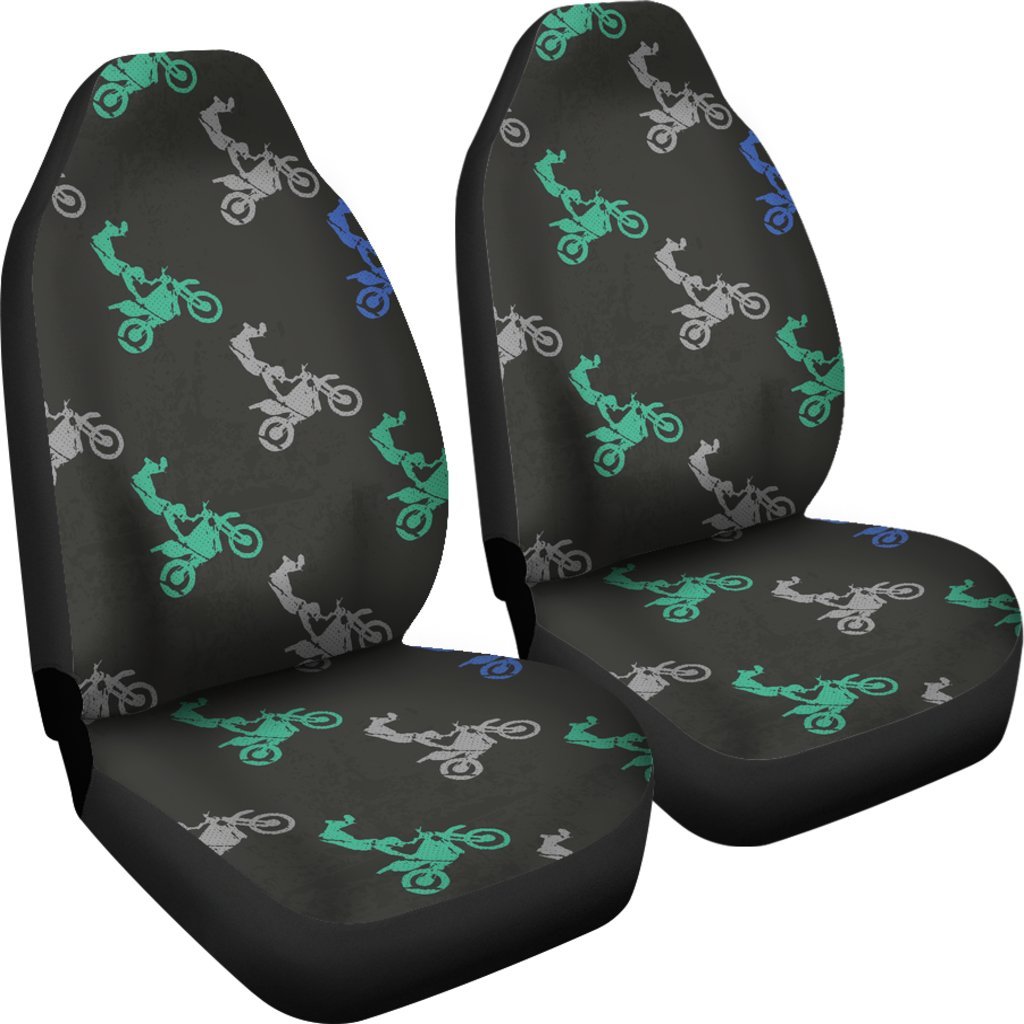 Motocross Print Pattern Universal Fit Car Seat Covers-grizzshop