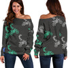 Motocross Print Pattern Women Off Shoulder Sweatshirt-grizzshop