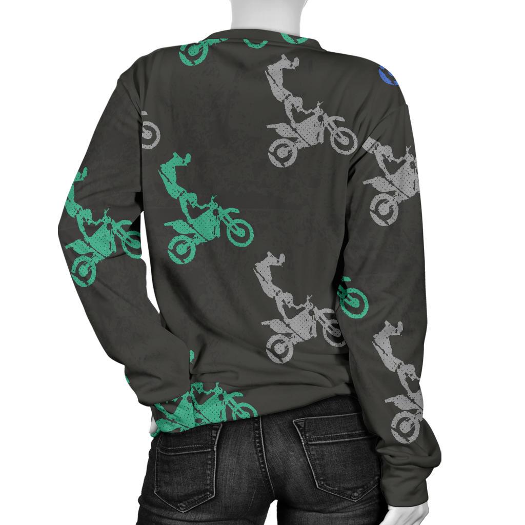 Motocross Print Pattern Women's Sweatshirt-grizzshop