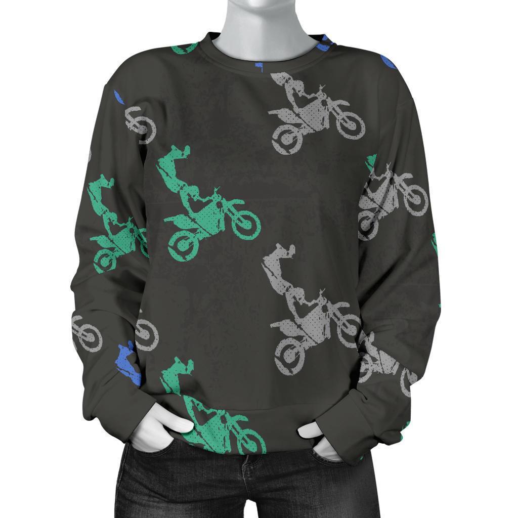 Motocross Print Pattern Women's Sweatshirt-grizzshop